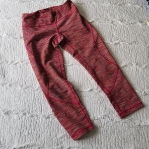 2/$30 Zella Cropped Neon Pink Spacedyed Leggings XS EUC